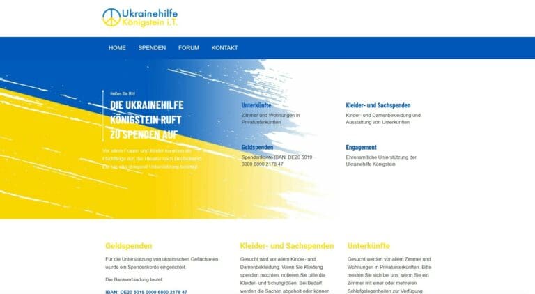 Screenshot Ukrainehilfe-Koenigstein